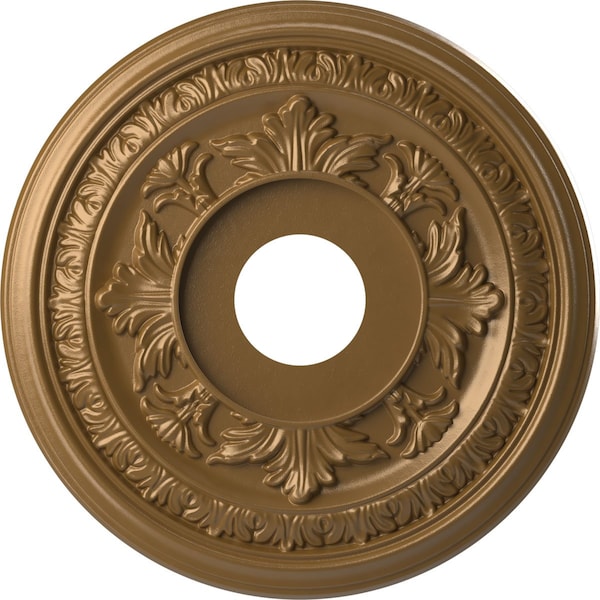 Ekena Millwork Baltimore PVC Ceiling Medallion (Canopies up to 6 1/2"), 16"OD x 3 1/2"ID x 1"P, Metallic Gold Rush CMP16BACGH - main